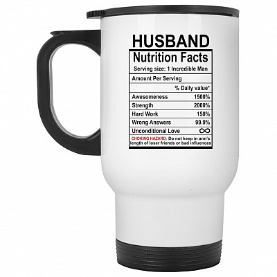 14 oz. White Travel Mug