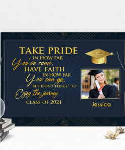 Alternative view of Personalized Photo Graduation Gifts Take Pride in How Far You've Come Wrapped Framed Canvas Prints - Unframed Poster