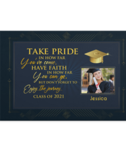 Personalized Photo Graduation Gifts Take Pride in How Far You've Come Wrapped Framed Canvas Prints - Unframed Poster, White, 0.75'' Framed Canvas