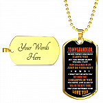 From Grandparents to My Grandson Never Forget How Much I Love You as You Grow Older Dog Tag Pendant Necklace - Dog Tag (Gold Plated)