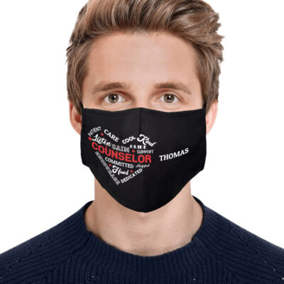 Alternative view of Personalized Heart Of Counselor Washable Reusable Custom Printed Cloth Face Mask Cover
