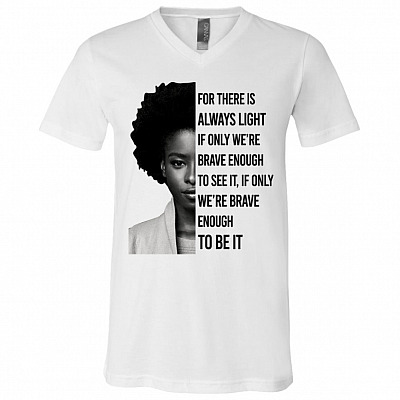 Amanda Light, White, V-Neck T-Shirt