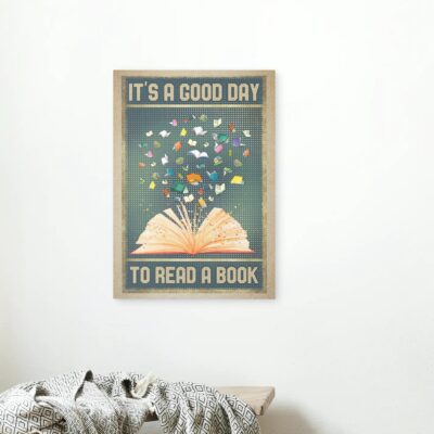 Alternative view of Vintage Retro It's A Good Day To Read Book Framed Canvas Prints - Book Lovers Unframed Poster