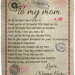 Personalized Letter Airmail Blanket, White, Cozy Plush Fleece Blanket - 50x60