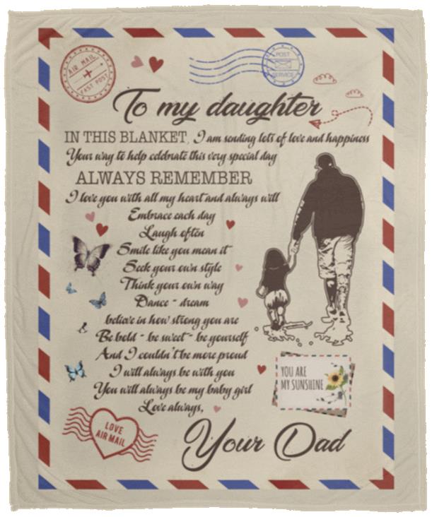 To My Daughter In This Blanket, White, Cozy Plush Fleece Blanket - 50x60