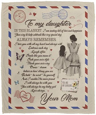 To My Daughter In This Blanket Mom, White, Cozy Plush Fleece Blanket - 50x60