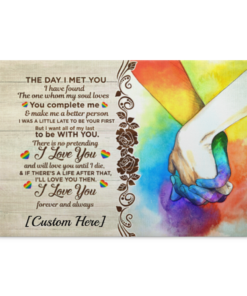 Personalized The Day I Met You I Have Found The One LGBT Gallery Wrapped Framed Canvas Prints - Unframed Poster, White, 0.75'' Framed Canvas