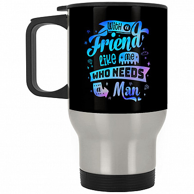 14 oz. Silver Travel Mug