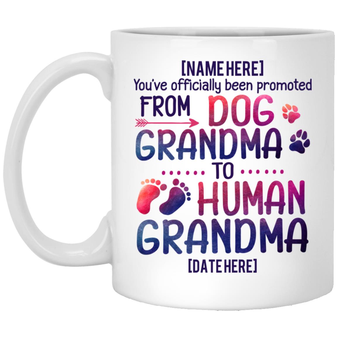 Customized Promoted From Dog Mug, White, 11 oz. White Mug