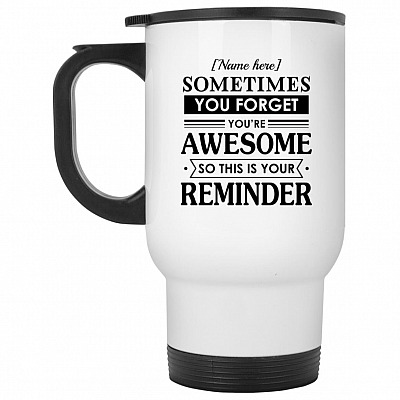 14 oz. White Travel Mug