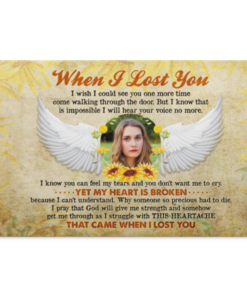 Custom Photo When I Lost You in Memory of Gifts Framed Canvas - Unframed Poster - Home Decor Wall Art, White, 0.75'' Framed Canvas