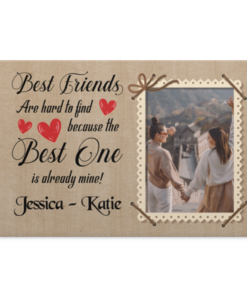 Custom Photo Best Friends Are Hard to Find Framed Canvas Prints - Unframed Poster - Home Decor Wall Art, White, 0.75'' Framed Canvas