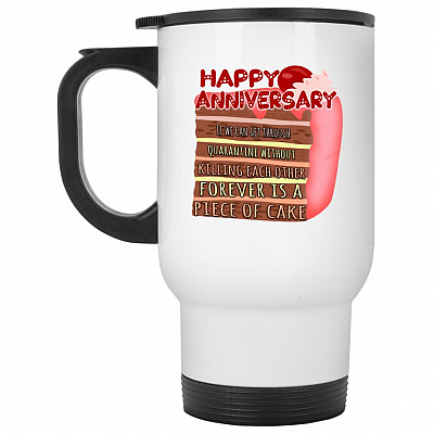 14 oz. White Travel Mug