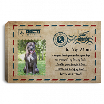 Custom Photo Letter to Dog Mom I'm Your Friend Your Partner Framed Canvas- Unframed Poster, White, 0.75'' Framed Canvas