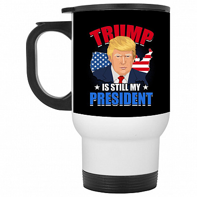 14 oz. White Travel Mug