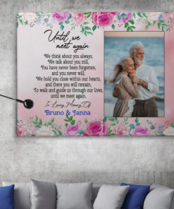 Alternative view of Custom Photo Until We Meet We Think About You Memorial Always Framed Canvas - Unframed Poster