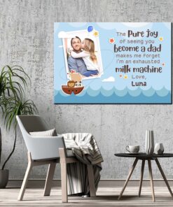 Alternative view of Custom Photo The Pure Joy Seeing You Become A Dad Framed Canvas - Unframed Poster