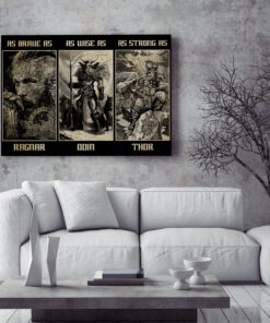 Alternative view of Vikings Dad As Brave As Ragnar As Wise As Odin As Strong As Thor Framed Canvas Prints - Unframed Poster
