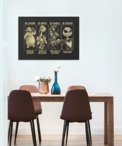 Alternative view of The Nightmare Before Christmas Be Strong Brave Be Humble Be Badass Everyday Framed Canvas - Unframed Poster
