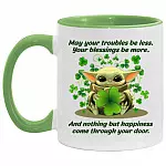 AM11OZ Accent Mug, White/Light Green, 11 oz. Accent Mug