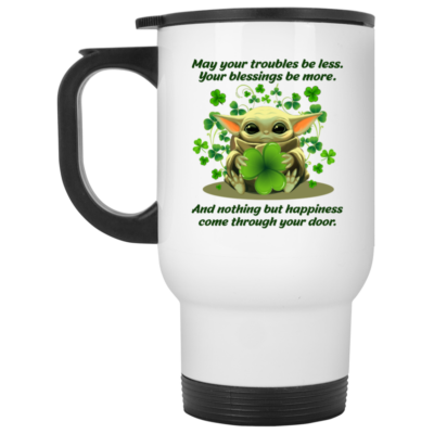 14 oz. White Travel Mug