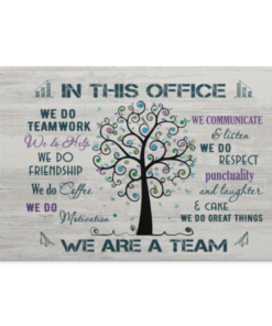 In This Office We Do Teamwork We Do Help We Do Friendship Framed Canvas - Unframed Poster - Office Decor Poster, White, 0.75'' Framed Canvas