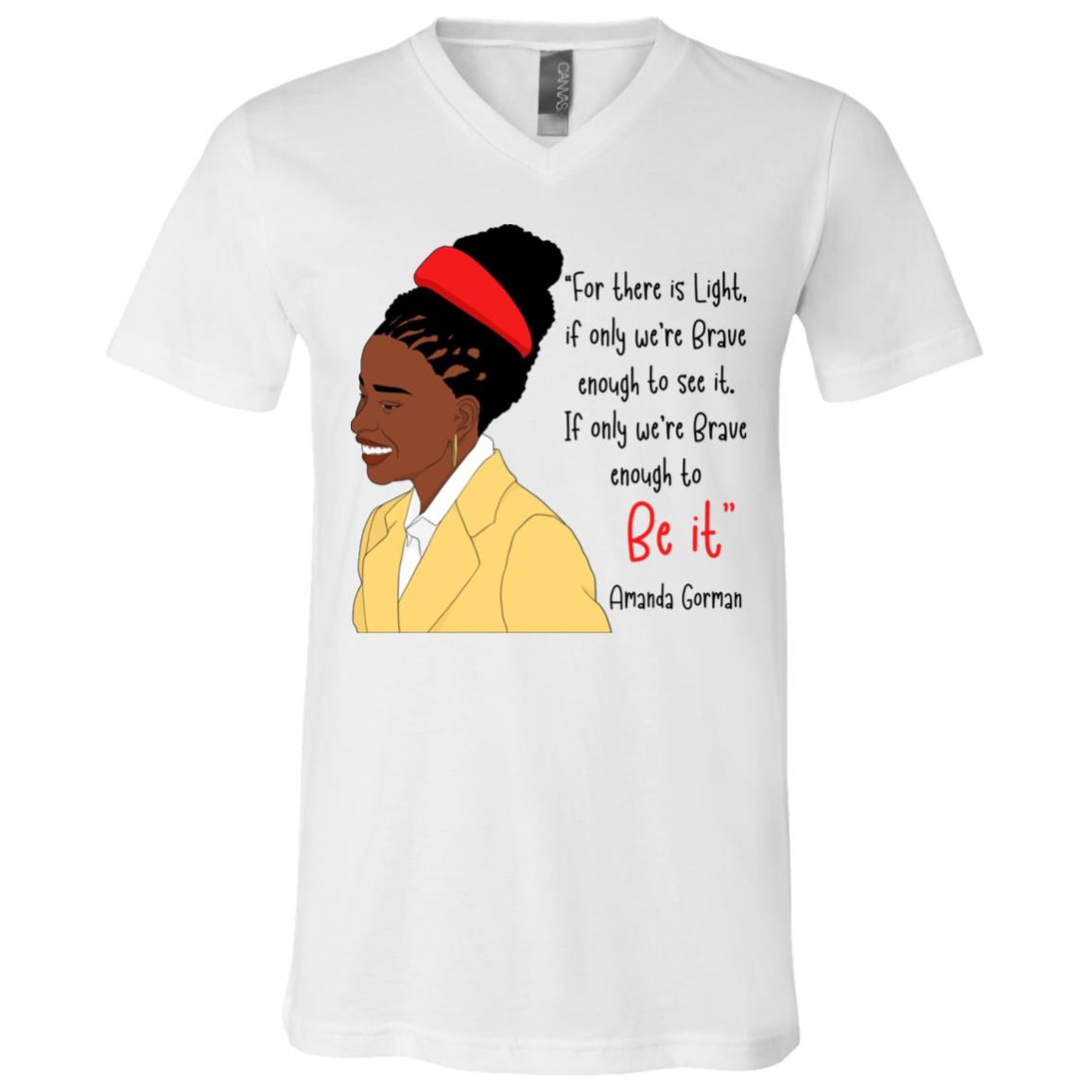 For There Is Light If Only We're T-Shirt, White, V-Neck T-Shirt