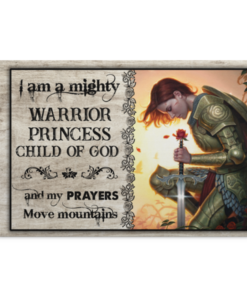 Warrior Princess I Am a Child of God Wrapped Framed Canvas Prints - Unframed Poster - Home Wall Art, White, 0.75'' Framed Canvas