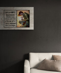 Alternative view of Warrior Princess I Am a Child of God Wrapped Framed Canvas Prints - Unframed Poster - Home Wall Art