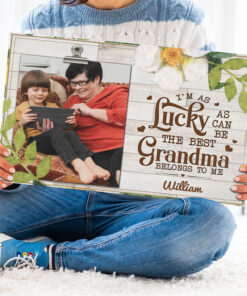 Alternative view of Custom Photo I'm As Lucky As Can Be The Best Grandma Gallery Wrapped Framed Canvas Prints - Unframed Poster