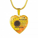 I'm Sunshine Mixed With A Little Hurricane Sunflower Heart Pendant Necklace - Heart Luxury Necklace (Gold Plated) I'm Sunshine Mixed With A Little Hurricane Sunflower Heart Pendant Necklace - Heart Luxury Necklace (Gold Plated)