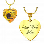 I'm Sunshine Mixed With A Little Hurricane Sunflower Heart Pendant Necklace - Heart Luxury Necklace (Gold Plated) I'm Sunshine Mixed With A Little Hurricane Sunflower Heart Pendant Necklace - Heart Luxury Necklace (Gold Plated)