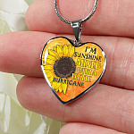 I'm Sunshine Mixed With A Little Hurricane Sunflower Heart Pendant Necklace - Heart Luxury Necklace (Silver) I'm Sunshine Mixed With A Little Hurricane Sunflower Heart Pendant Necklace - Heart Luxury Necklace (Silver)
