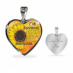 I'm Sunshine Mixed With A Little Hurricane Sunflower Heart Pendant Necklace - Heart Luxury Necklace (Silver) I'm Sunshine Mixed With A Little Hurricane Sunflower Heart Pendant Necklace - Heart Luxury Necklace (Silver)