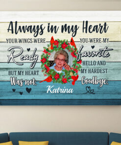 Alternative view of Custom Photo Always In My Heart Your Wings Were Ready Gallery Wrapped Framed Canvas Prints - Unframed Poster