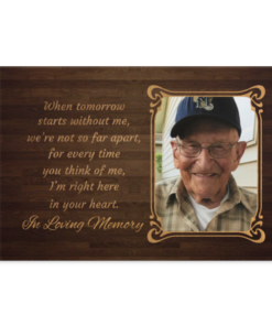 Personalized Custom Photo In Loving Memory Memorial Framed Canvas - Unframed Poster - Sympathy Gift For Loss, White, 0.75'' Framed Canvas