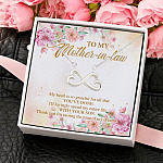 4O. My Mother In Law Necklace Infinity Heart Necklace (Silver) 4
