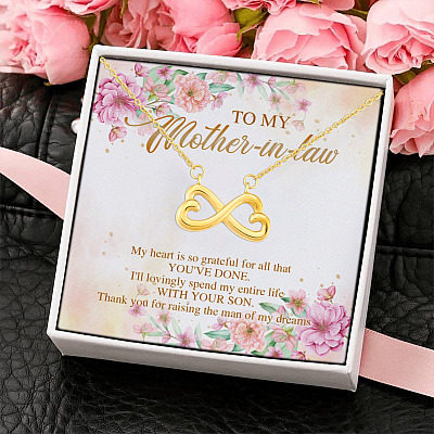 To My Mother in Law My Heart Is so Grateful for All that Mother's Day 2021 Infinity Heart Pendant Necklace