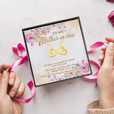 Alternative view of To My Mother in Law My Heart Is so Grateful for All that Mother's Day 2021 Infinity Heart Pendant Necklace