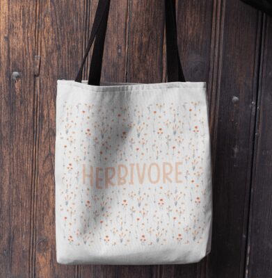 Alternative view of Herbivore Flowers All Over Print Tote Bag - Shoulder Bag - Reusable Grocery Shopping Bag - Vegan Gifts