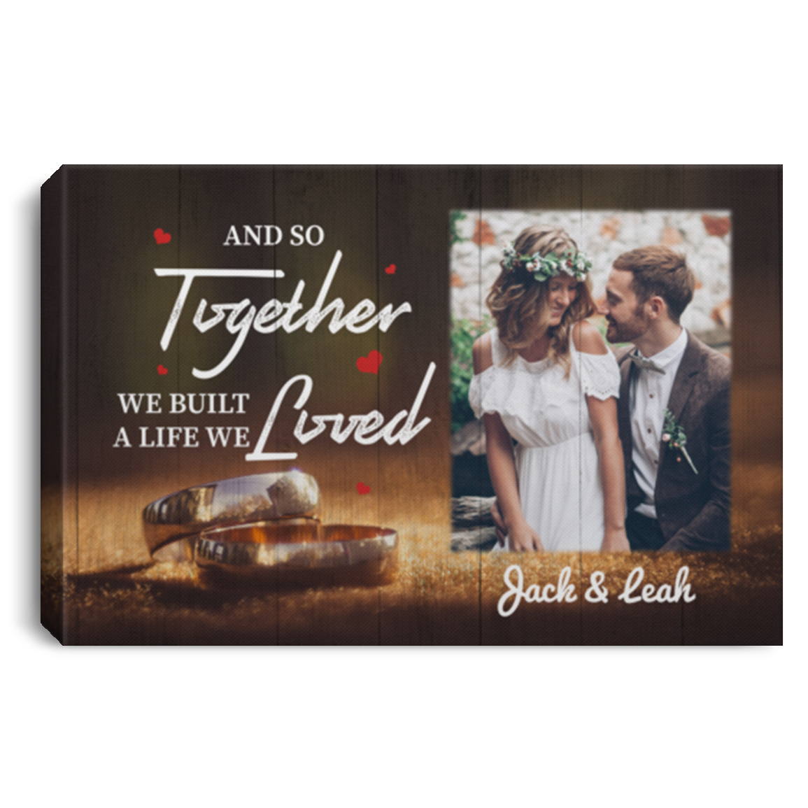 Personalized Photo And So Together We Built A Life We Loved Wrapped Framed Canvas Prints - Unframed Poster, White, 0.75'' Framed Canvas