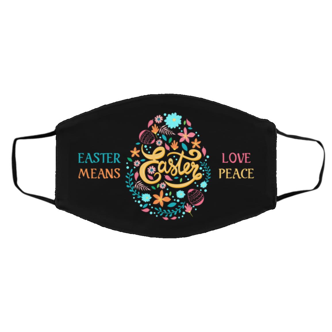 Happy Easter, Black, Cloth Face Cover – Medium/Large