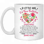 Personalized A Little Hug On Birthday, White, 11 oz. White Mug