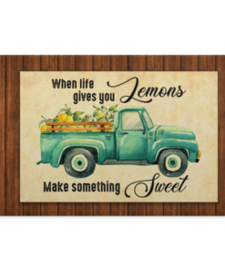 When Life Gives You Lemon Make Something Sweet Vintage Gallery Wrapped Framed Canvas Prints - Unframed Poster, White, 0.75'' Framed Canvas