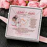 The Bond Between Mother and Daughter Is Forever Mother Daughter Gift Interlocking Heart Pendant Necklace