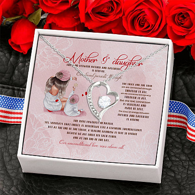 Alternative view of The Bond Between Mother and Daughter Is Forever Mother Daughter Gift Forever Love Pendant Necklace