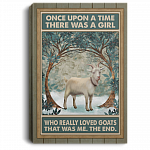 Once Upon A Time There Was A Girl Who Really Loved Goats Wrapped Framed Canvas Prints - Unframed Poster, White, 0.75'' Framed Canvas