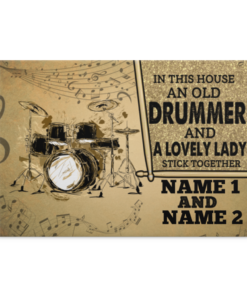 Personalized In This House An Old Drummer And A Lovely Lady Gallery Wrapped Framed Canvas Prints - Unframed Poster, White, 0.75'' Framed Canvas