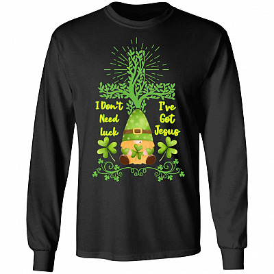 luck hoodie, Black, Long Sleeve