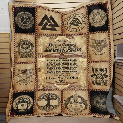 Viking To My Dearest Girlfriend Fleece Blanket - Premium Sherpa Blanket - Viking Blanket For Girlfriend From Boyfriend